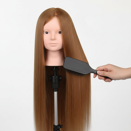 New Female Mannequin Training Doll Head With 70% Real Hair For Hairsyles Hairdressing Cosmetology Dolls Head With Stand Tripod - gallery 2