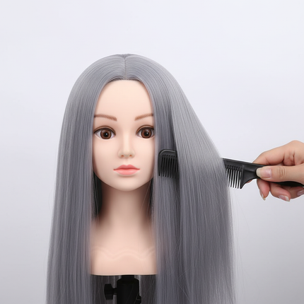 Mannequin Wig Head With Synthetic Hair With Adjustable Wig Stand Holder Manikin Head Styling Hairdresser Training Head Doll Head - gallery 2
