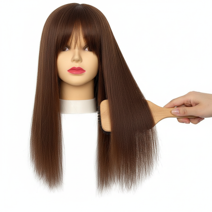 100% Human Hair Mannequin Head Natural Black Color Practice Training Model For Hairdresser Professional Can Be Ironed MUXI IDO - gallery 2