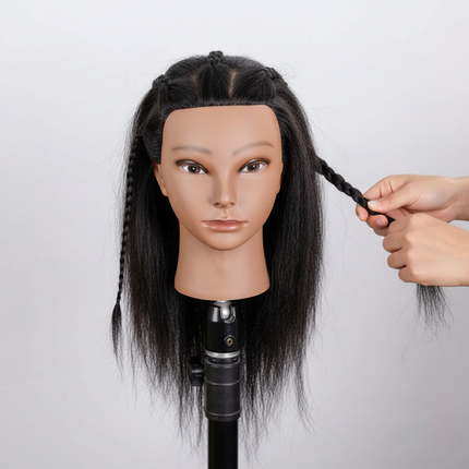 Afro Mannequin Heads for Braiding Maniquí Hair Dolls Real Human Training Hairdresser Model Natural Women's Hairdressing Kit Wigs - gallery 2