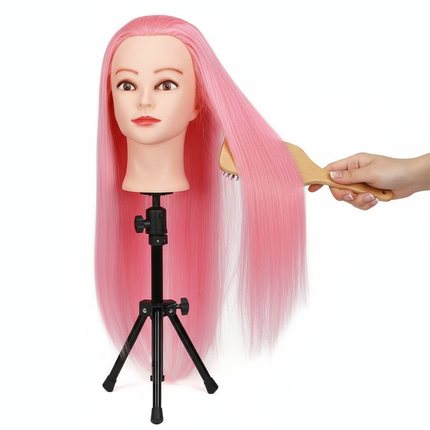 Professional Head Dolls For Hairdresser Educational Hairdressing Mannequin Training Head With Wig Stand Tipod For Wig Hair Style - gallery 2