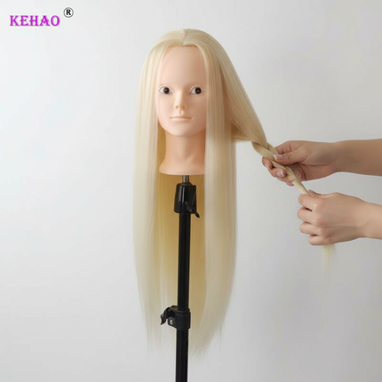 Training Head Kit For Hairstyles Mannequin Head With 100% Synthetic Hair Dressing Head Doll  With Clamp Wig Stand Tripod - gallery 2