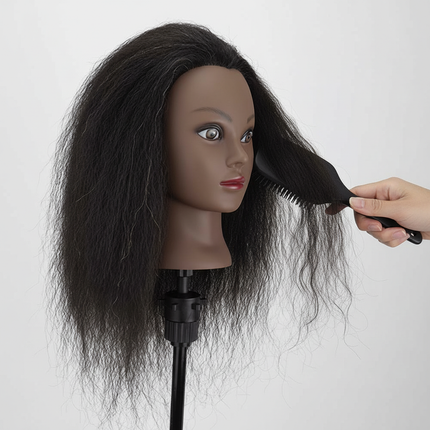 Afro Mannequin Heads for Braiding Maniquí Hair Dolls Real Human Training Hairdresser Model Natural Women's Hairdressing Kit Wigs - gallery 2