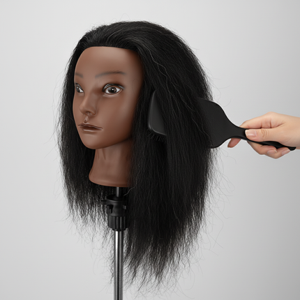 Afro Mannequin Heads for Braiding Maniquí Hair Dolls Real Human Training Hairdresser Model Natural Women's Hairdressing Kit Wigs - gallery 2