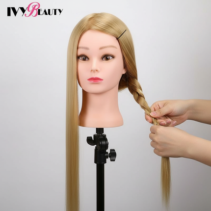 75-80cm Synthetic Hair Mannequin Dolls Head For Hair Training Styling Female Hairdressing Mannequin Head With Hair Braiding Prac - gallery 2