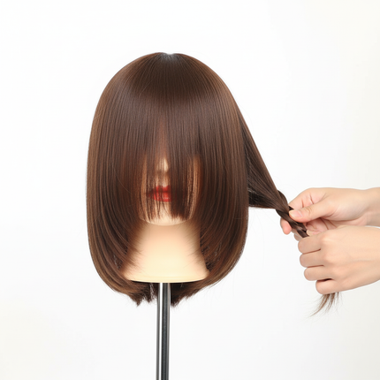 Black Short Hair Mannequin Head 100% Real Human Hair Training Doll for Hair Styling Cosmetology Manikin - gallery 2