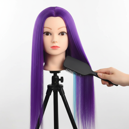 long Synthetic hair Mannequin Head With Adjustable Wig Tripod Stand Holder Model With Manikin Head Styling Hairdresser Training - gallery 2