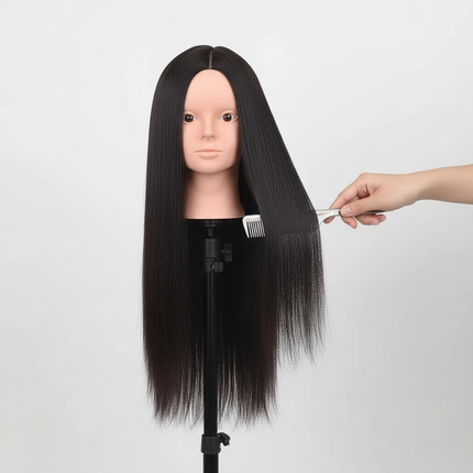New Female Mannequin Training Doll Head With 70% Real Hair For Hairsyles Hairdressing Cosmetology Dolls Head With Stand Tripod - gallery 2