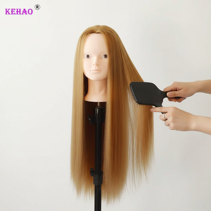 Training Head Kit For Hairstyles Mannequin Head With 100% Synthetic Hair Dressing Head Doll  With Clamp Wig Stand Tripod - gallery 2