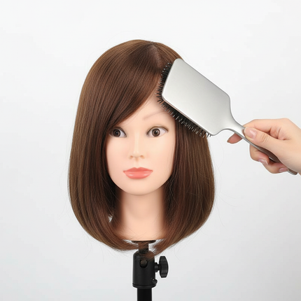 Professional Styling Head Mannequin Hairdresser Human Hair Mix Synthetic Hair Doll Head To Practice Hairstyles Wig Stand Tripod - gallery 2