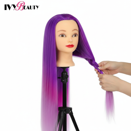 Professional Head Dolls For Hairdresser Educational Hairdressing Mannequin Training Head With Wig Stand Tipod For Wig Hair Style - gallery 2