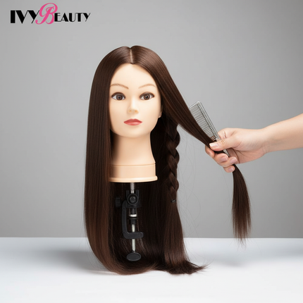 85% Real Human Hair Mannequin Head For Hair Training Styling Professional Hairdressing Cosmetology Dolls Head For Hairstyles - gallery 2