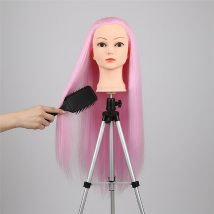 long Synthetic hair Mannequin Head With Adjustable Wig Tripod Stand Holder Model With Manikin Head Styling Hairdresser Training - gallery 2