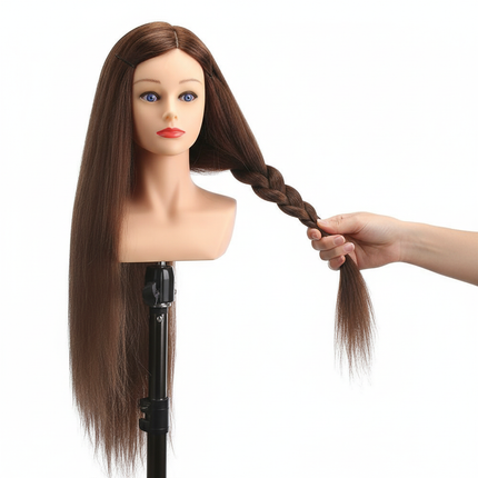 Training Head Wirh Shoulder 28inch Mannequin Head Professional Dolls Head For Cosmetology Manikin Salon Tools Brown Golden - gallery 2