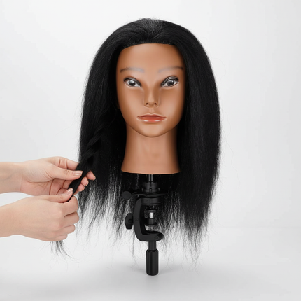 Afro Traininghead Mannequin Head With Human Hair Dummy Doll Hairdressing Training Heads Salon Manikin Head For Hair Braiding - gallery 2