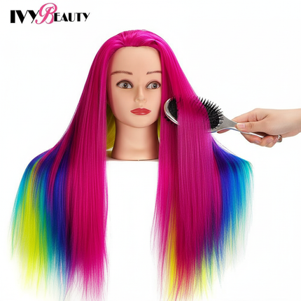 Mannequin- Heads With 65cm Hair For Hairstyles Tete De Cabeza Manniquin Dummy Dolls Head For Hairdresser Practice Hair Styling - gallery 2