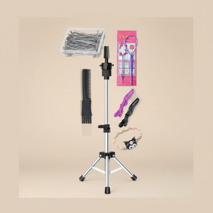 long Synthetic hair Mannequin Head With Adjustable Wig Tripod Stand Holder Model With Manikin Head Styling Hairdresser Training - gallery 3
