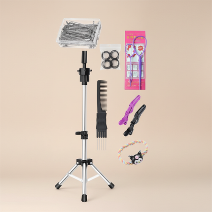 long Synthetic hair Mannequin Head With Adjustable Wig Tripod Stand Holder Model With Manikin Head Styling Hairdresser Training - gallery 3
