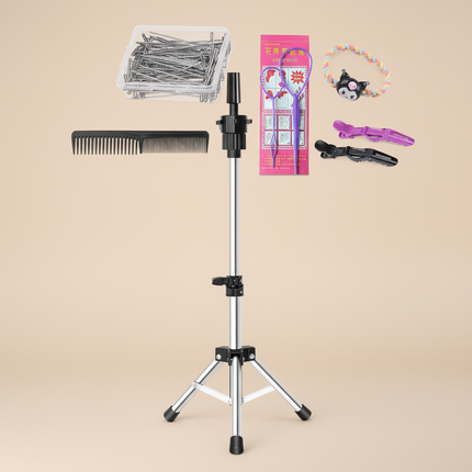 long Synthetic hair Mannequin Head With Adjustable Wig Tripod Stand Holder Model With Manikin Head Styling Hairdresser Training - gallery 3