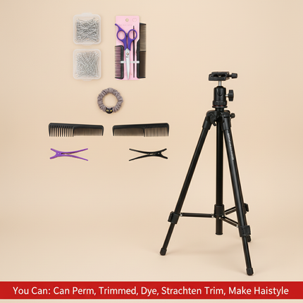 New Female Mannequin Training Doll Head With 70% Real Hair For Hairsyles Hairdressing Cosmetology Dolls Head With Stand Tripod - gallery 3