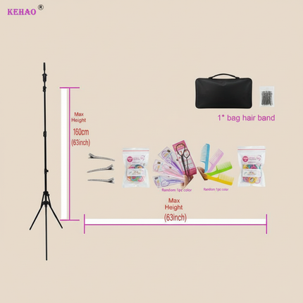 Training Head Kit For Hairstyles Mannequin Head With 100% Synthetic Hair Dressing Head Doll  With Clamp Wig Stand Tripod - gallery 3