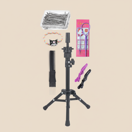 long Synthetic hair Mannequin Head With Adjustable Wig Tripod Stand Holder Model With Manikin Head Styling Hairdresser Training - gallery 3