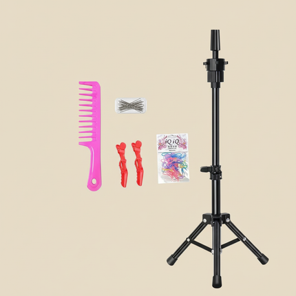 Mannequin Head 100% Synthetic Hair Hairdresser Training Head With Stand Manikin Cosmetology Doll Head For Braiding Styling - gallery 3