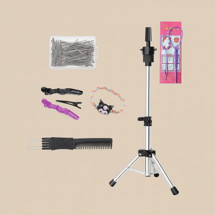 Afro Mannequin Heads With 100%Real Hair With Adjustable Tripod Hairdressing Dolls Training Head For Practice Styling Braiding - gallery 3