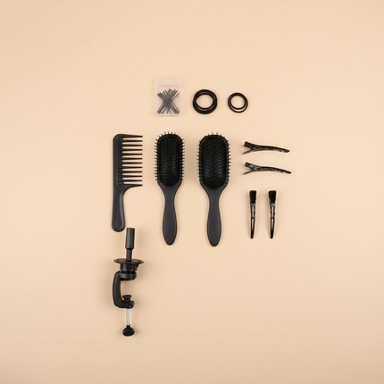 Kids Human Hair Mannequin Head With Table Clamp Training Head Kit Black Skin Afro Curly Hair Styling Doll Head For Training Hair - gallery 3