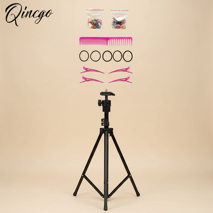 85% Real Hair Training Mannequin Head With Brown Hair For Barber Hairdressing Practice Doll Head With Stand Tripod For Hairstyle - gallery 3