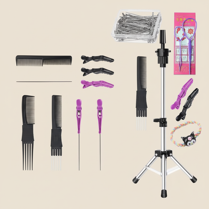 Afro Mannequin Heads With 100% Real Hair With Adjustable Tripod Hairdressing Dolls Training Head For Practice Styling Braiding - gallery 3