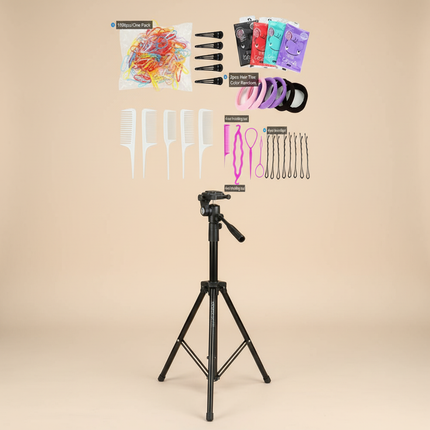 Hairdressing Doll Mannequin Head With Long Synthetic Fiber Hair 70Cm For Hairstyles Colorful Brading Dummy Doll Training Head - gallery 3