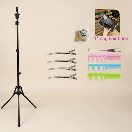 Professional Styling Head Mannequin Hairdresser Human Hair Mix Synthetic Hair Doll Head To Practice Hairstyles Wig Stand Tripod - gallery 3