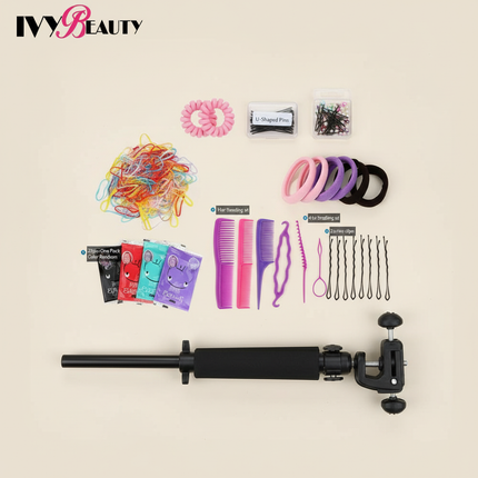 Cosmetology Mannequin Doll Head With Rainbow Color Hair For Braiding Hair Styling Training Hairart Hairdressing Salon Display - gallery 3