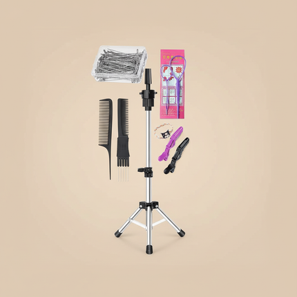 long Synthetic hair Mannequin Head With Adjustable Wig Tripod Stand Holder Model With Manikin Head Styling Hairdresser Training - gallery 3