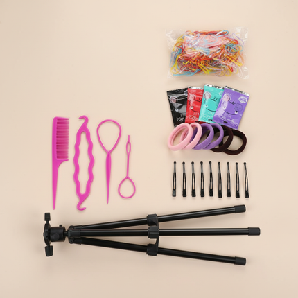 Colorful Hair Mannequin Head Hairdressing Practice Training Doll Heads Cosmetology Hair Styling Mannequins Heads With Clamp Tool - gallery 3