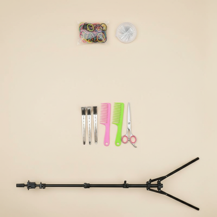 Professional Styling Head Mannequin Hairdresser Human Hair Mix Synthetic Hair Doll Head To Practice Hairstyles Wig Stand Tripod - gallery 3