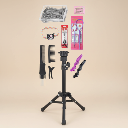 Afro Mannequin Heads With 100% Real Hair With Adjustable Tripod Hairdressing Dolls Training Head For Practice Styling Braiding - gallery 3