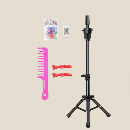 Mannequin Head 100% Synthetic Hair Hairdresser Training Head With Stand Manikin Cosmetology Doll Head For Braiding Styling - gallery 3