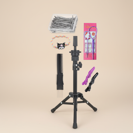 long Synthetic hair Mannequin Head With Adjustable Wig Tripod Stand Holder Model With Manikin Head Styling Hairdresser Training - gallery 3