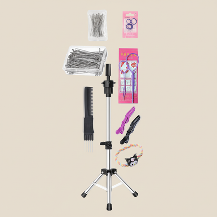 Afro Mannequin Heads With 100% Real Hair With Adjustable Tripod Hairdressing Dolls Training Head For Practice Styling Braiding - gallery 3
