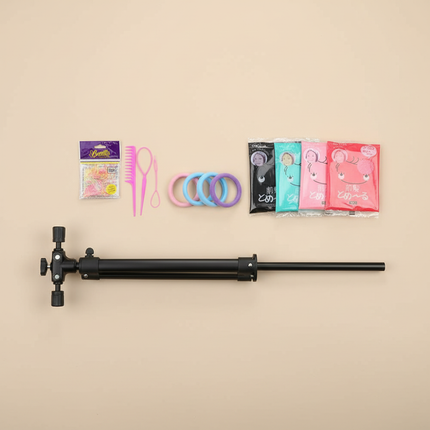 Mannequin Head 100% Synthetic Hair Hairdresser Training Head With Tripod Manikin Cosmetology Doll Head For Braiding Styling - gallery 3