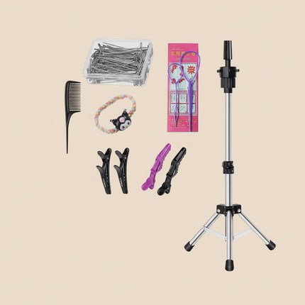 New Female Mannequin Training Doll Head With 70% Real Hair For Hairsyles Hairdressing Cosmetology Dolls Head With Stand Tripod - gallery 3
