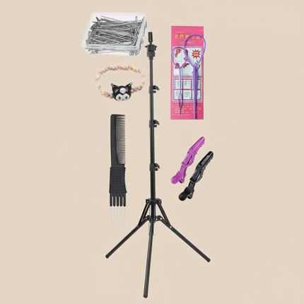 Afro Mannequin Heads With 100% Real Hair With Adjustable Tripod Hairdressing Dolls Training Head For Practice Styling Braiding - gallery 3