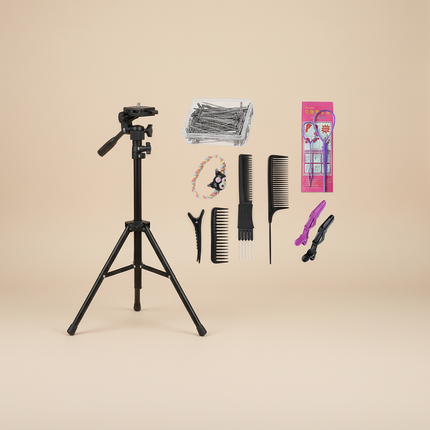 New Female Mannequin Training Doll Head With 70% Real Hair For Hairsyles Hairdressing Cosmetology Dolls Head With Stand Tripod - gallery 3