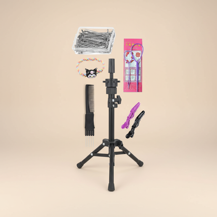 long Synthetic hair Mannequin Head With Adjustable Wig Tripod Stand Holder Model With Manikin Head Styling Hairdresser Training - gallery 3
