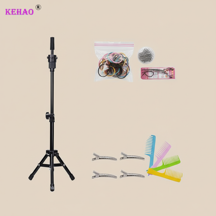 Training Head Kit For Hairstyles Mannequin Head With 100% Synthetic Hair Dressing Head Doll  With Clamp Wig Stand Tripod - gallery 3