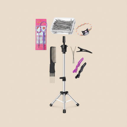 long Synthetic hair Mannequin Head With Adjustable Wig Tripod Stand Holder Model With Manikin Head Styling Hairdresser Training - gallery 3