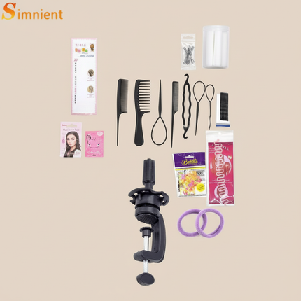 African Mannequin Head 100%Real Hair Hairdresser Training Head With Tripod  Manikin Cosmetology Doll Head For Braiding Styling - gallery 3