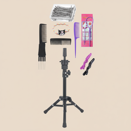 Long Hair Mannequin Head with Human Hair Hairdresser Practice Training Head Cosmetology Manikin Doll Head And Wig Stand Tripod - gallery 3